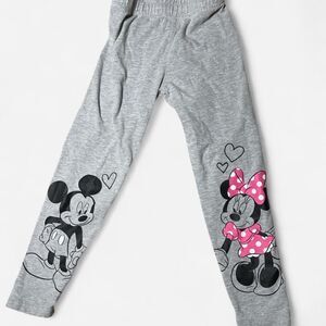 Girls Minnie and Mickey Grey Leggings